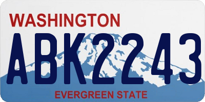 WA license plate ABK2243