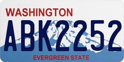 WA license plate ABK2252
