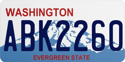 WA license plate ABK2260