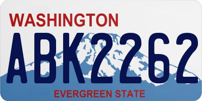 WA license plate ABK2262