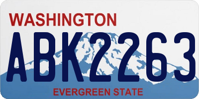 WA license plate ABK2263