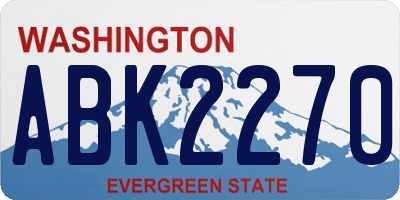 WA license plate ABK2270