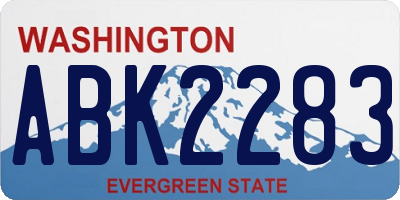 WA license plate ABK2283