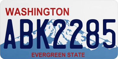 WA license plate ABK2285