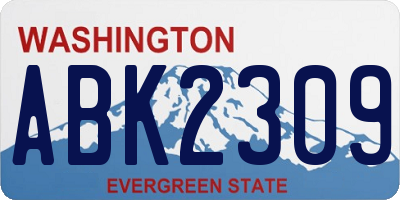 WA license plate ABK2309