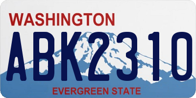 WA license plate ABK2310