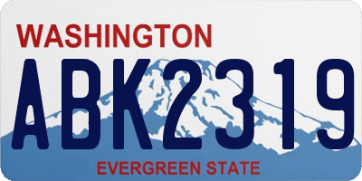 WA license plate ABK2319