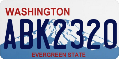WA license plate ABK2320