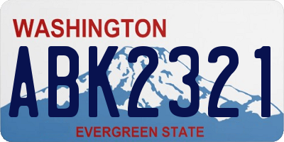 WA license plate ABK2321