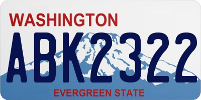 WA license plate ABK2322