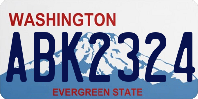 WA license plate ABK2324