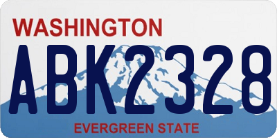 WA license plate ABK2328