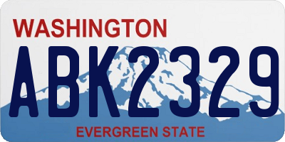 WA license plate ABK2329