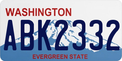 WA license plate ABK2332