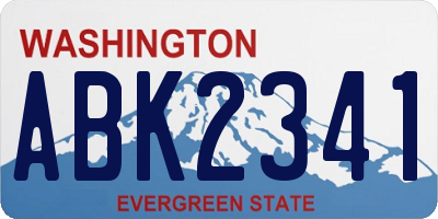 WA license plate ABK2341