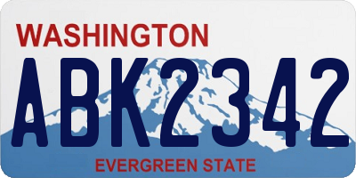 WA license plate ABK2342