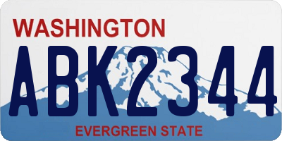 WA license plate ABK2344