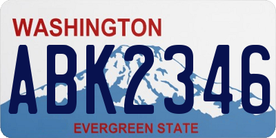 WA license plate ABK2346