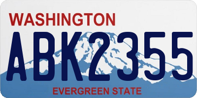 WA license plate ABK2355