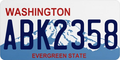 WA license plate ABK2358