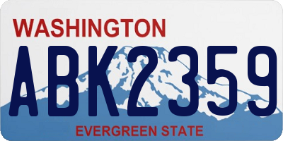WA license plate ABK2359