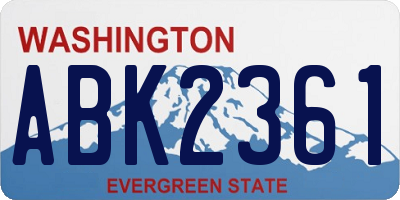 WA license plate ABK2361