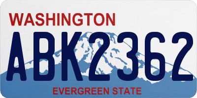 WA license plate ABK2362