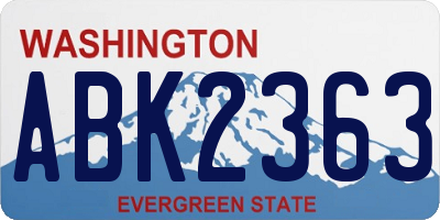 WA license plate ABK2363