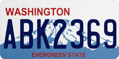 WA license plate ABK2369