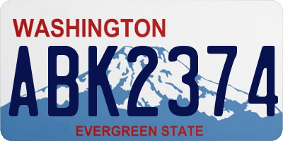 WA license plate ABK2374
