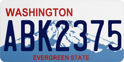 WA license plate ABK2375