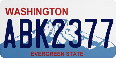 WA license plate ABK2377