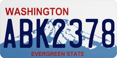 WA license plate ABK2378