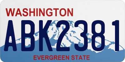 WA license plate ABK2381