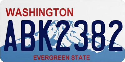 WA license plate ABK2382