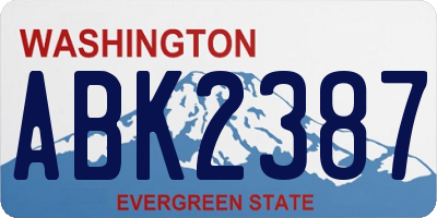 WA license plate ABK2387