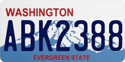 WA license plate ABK2388