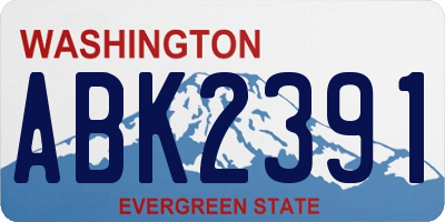 WA license plate ABK2391