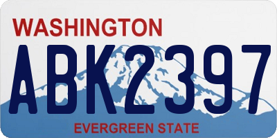 WA license plate ABK2397