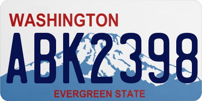 WA license plate ABK2398
