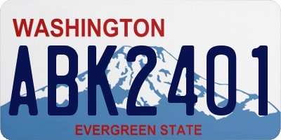WA license plate ABK2401