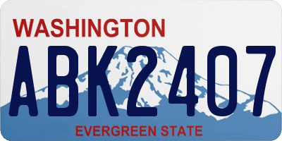 WA license plate ABK2407