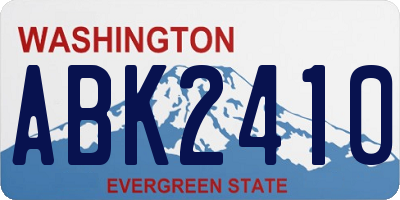 WA license plate ABK2410
