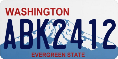 WA license plate ABK2412