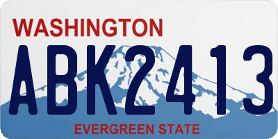 WA license plate ABK2413
