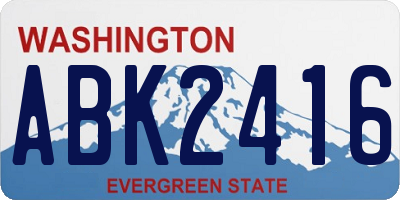 WA license plate ABK2416