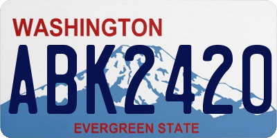 WA license plate ABK2420