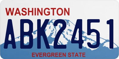 WA license plate ABK2451