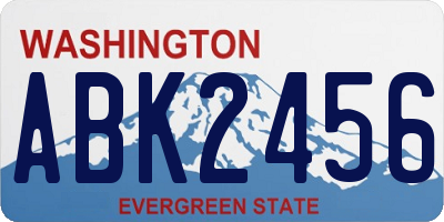 WA license plate ABK2456