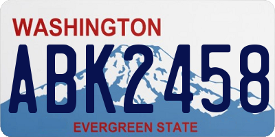 WA license plate ABK2458